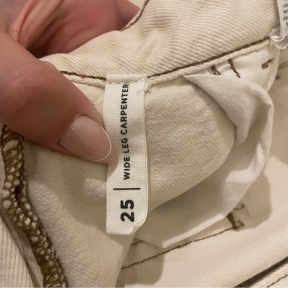 Wide Leg Off White Jeans - Picture 4 of 6